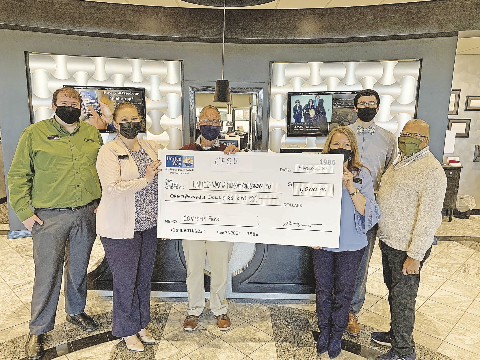 CFSB donates to United Way